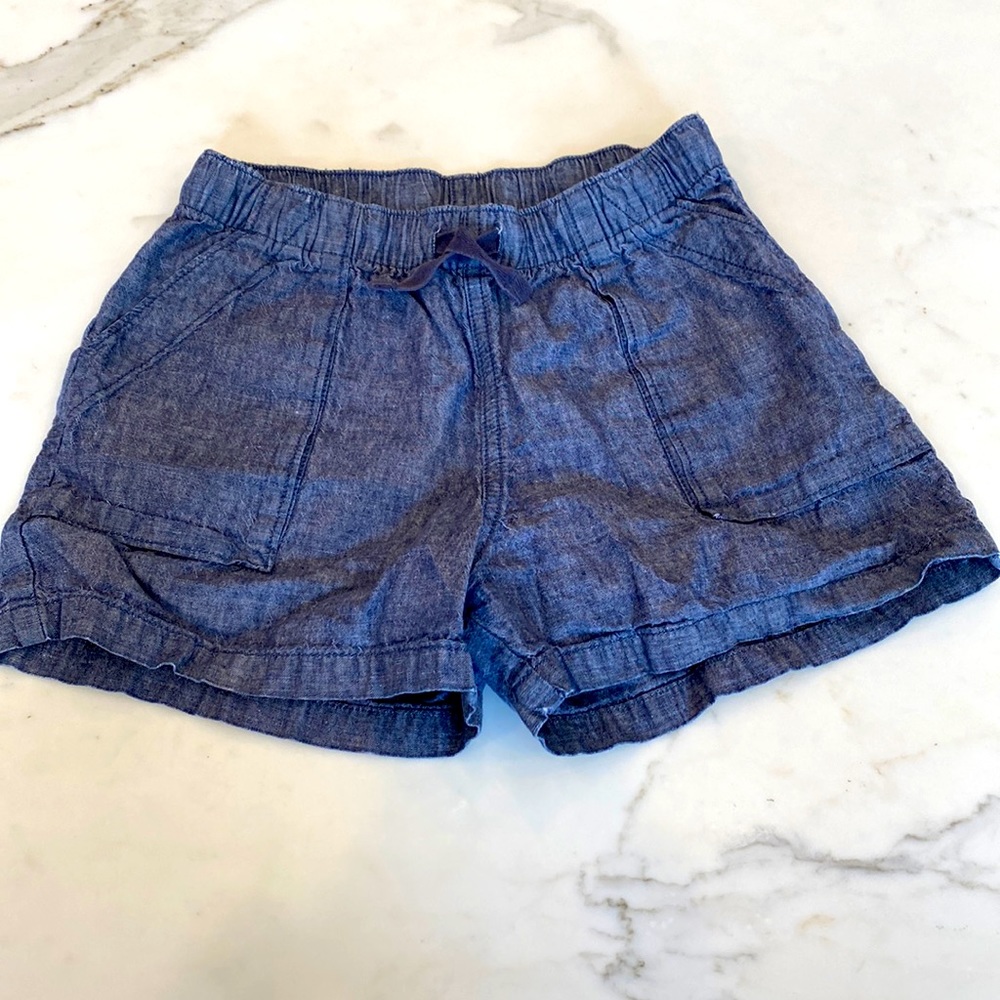 Tea Collection Camp shorts, denim/linen Girls Size 10